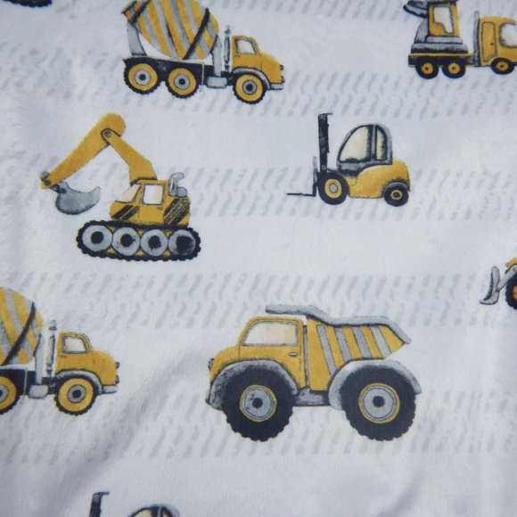 Construction Zone Dump Truck Baby Blanket Bulldozer Cement Tow Minky Lovey Soft - Picture 4 of 8
